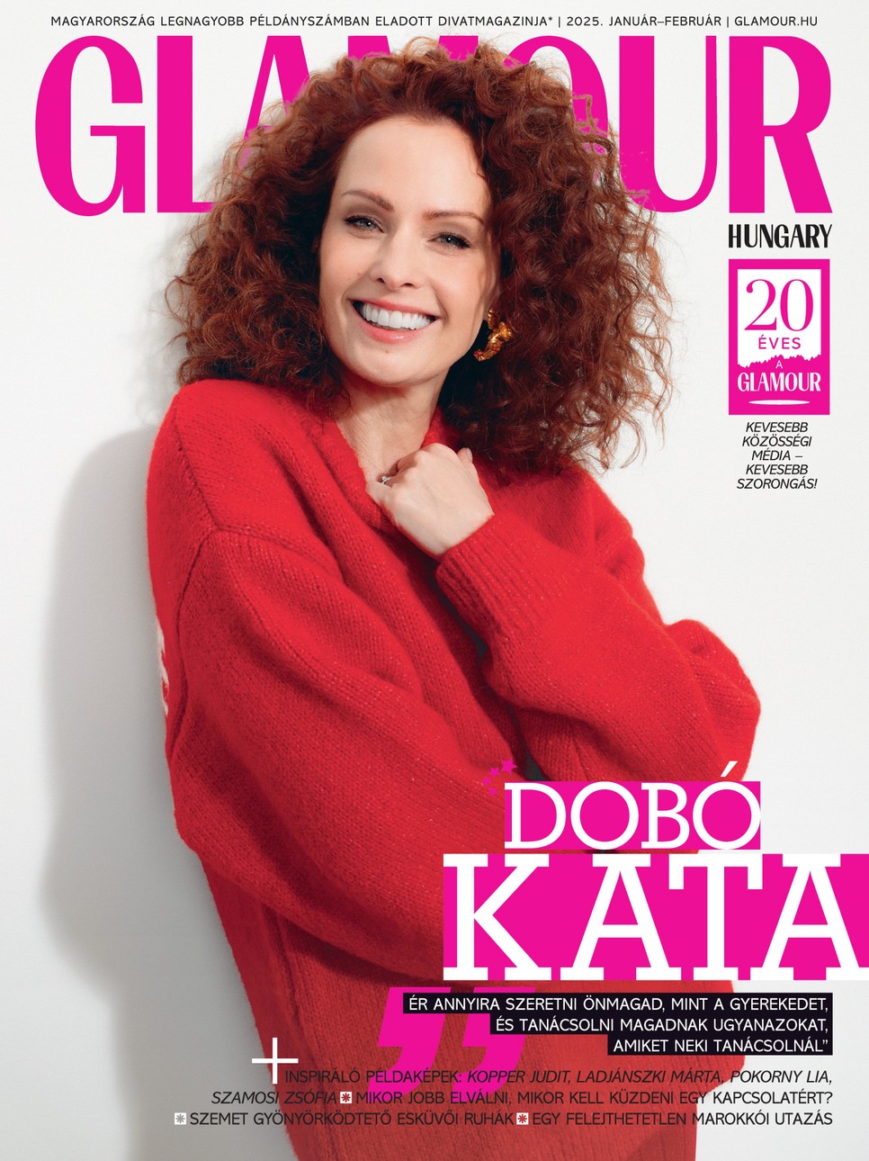 Dobó Kata január-februári GLAMOUR magazin címlapján tündököl
