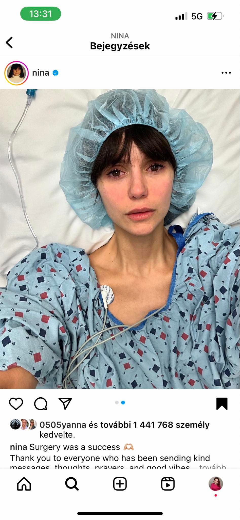 Nina Dobrev hálás követői támogatásáért