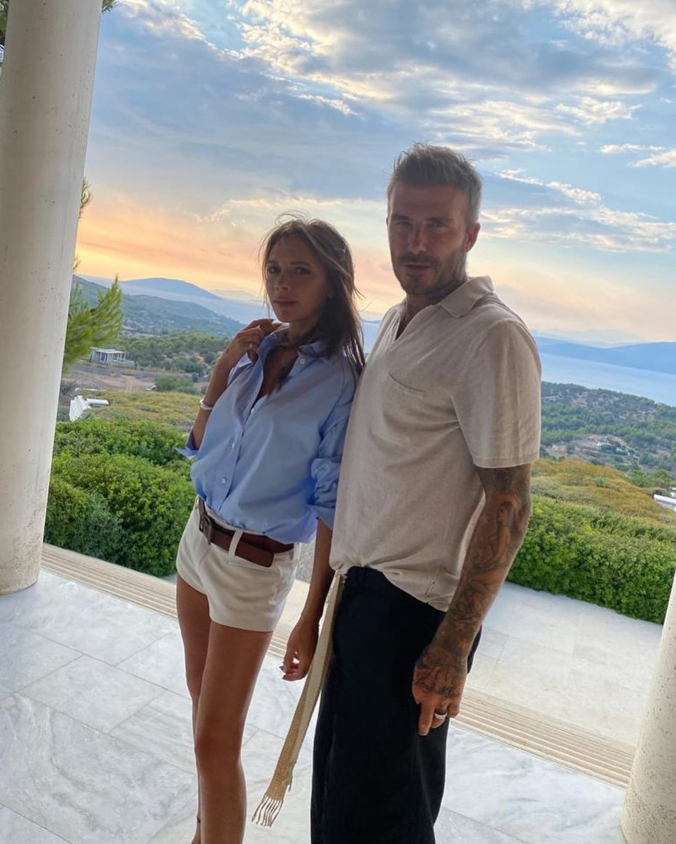 Victoria Beckham és David Beckham a családod Görögországba vitték nyaralni.
