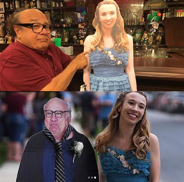 Nem volt párja a sulibálban, ezért kivágott egy életnagyságú Danny DeVitot, és vele ment el