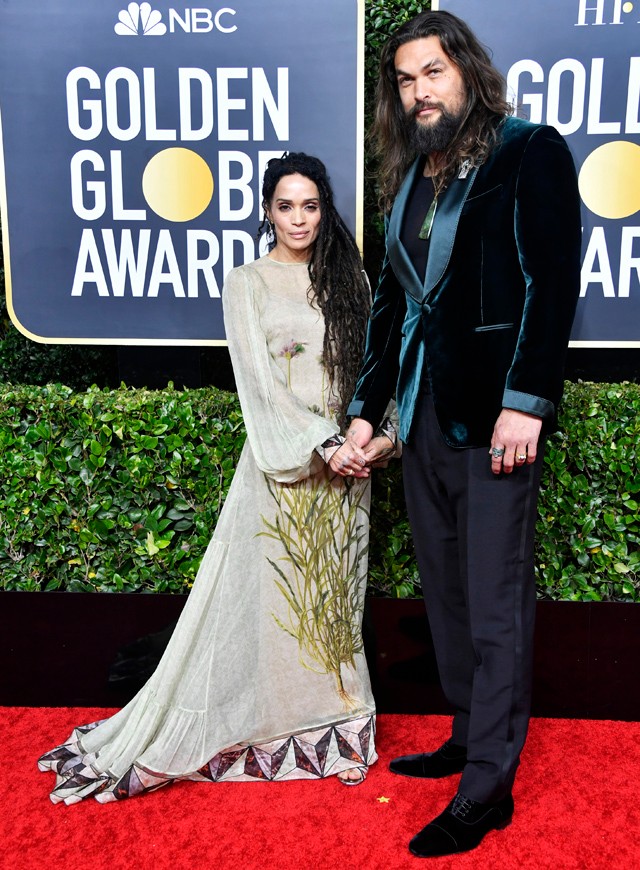 Jason Momoa és Lisa Bonet a 2020-as Golden Globe gálán