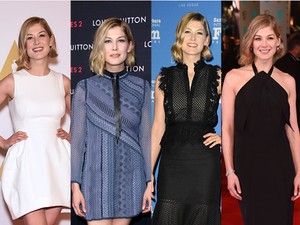 Rosamund Pike a vörös szőnyegen gyönyörködtet