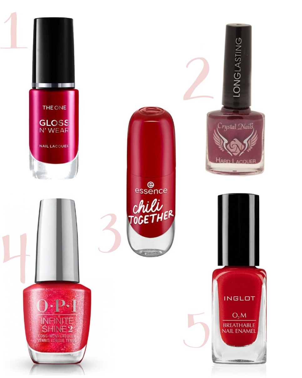 1. The ONE Gloss N' Wear körömlakk (London Red Cream) ORIFLAME 1799 Ft 2. Tartós körömlakk (018) CRYSTAL NAILS 830 Ft 3. Gel körömlakk (016) ESSENCE 709 Ft 4. Infinite Shine körömlakk (Rhinestone Red-y) OPI 4679 Ft 5. O2M Breathable körömlakk (620) INGLOT 5990 Ft