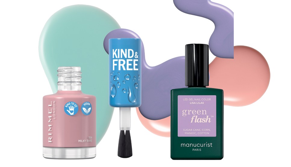 Kind & Free körömlakk (Milky Bare) RIMMEL 1799, Green Flash géllakk (Lisa Lilas) MANUCURIST manucurist.com
