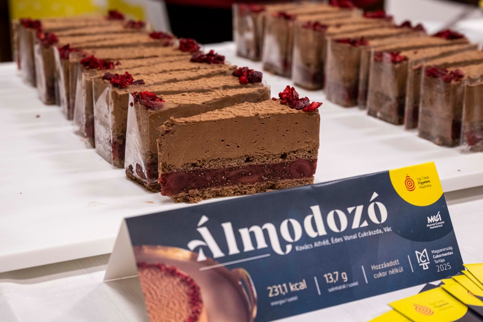 Magyarország Tortája 2025-ben – A "DCJ Stílusgyakorlat" torta nyerte el az év legjobb tortája címet. Rétegei különleges ízutazásra hívják a közönséget.