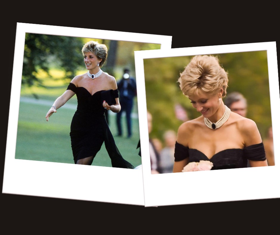 Diana hercegné ikonikus bosszúruhája, amelyet azután viselt, hogy Károly király hivatalosan beismerte: félrelépett. Imádjuk, hogy ezt is tökéletesen rekreálta a sorozat! 