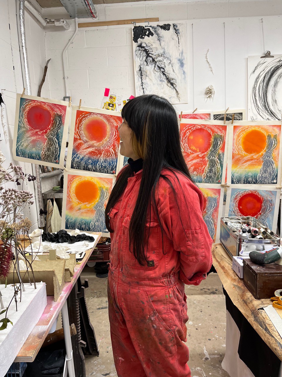  Naoko Tagai japán képzőművész londoni műtermében