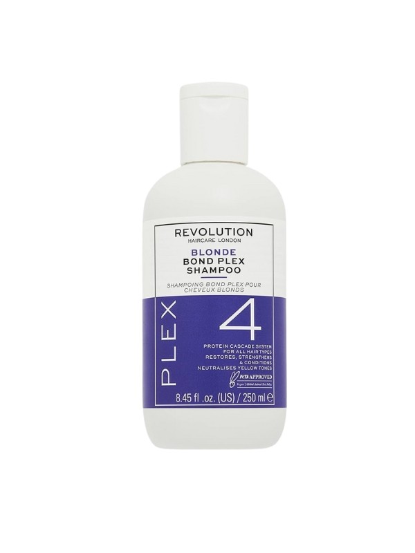 Haircare Plex Blonde No.4 Bond intenzív tápláló lila sampon száraz és sérült hajra REVOLUTION 5500 Ft/250 ml (22 Ft/1 ml) 