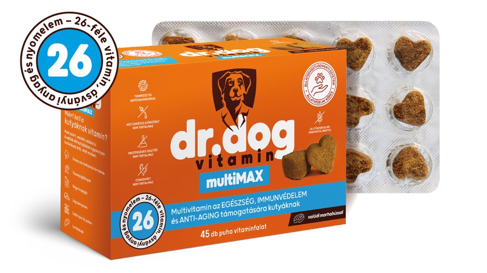 A Dr. Dog vitamin csomagolása praktikus, nem tudja kiszagolni a kis kedvenced, ha kinyitod, akkor viszont nagyon fog örülni!