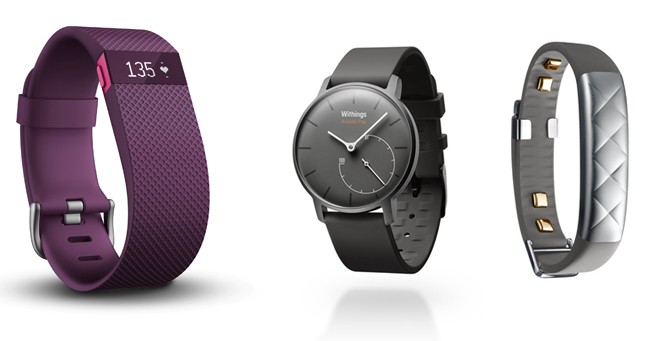 Fitbit Charge HR, Jawbone UP3, Withings Activité POP  