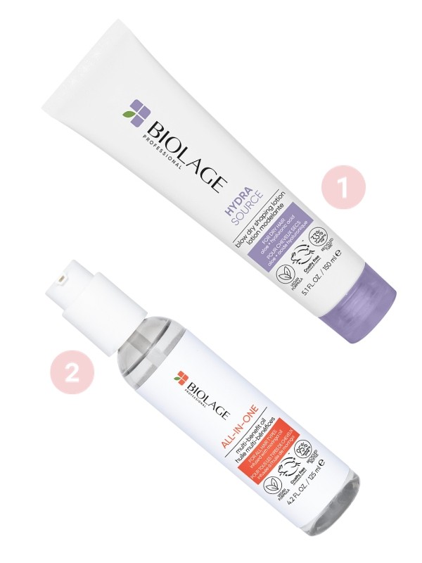 1. Blow Dry hajformázó ápoló BIOLAGE 7290 Ft/150 ml (48,6 Ft/1 ml) 2. All-In-One többfunkciós olaj BIOLAGE 7800 Ft/125 ml (62,4 Ft/1 ml)