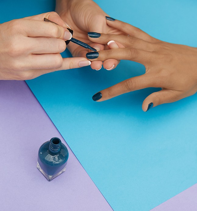 Exkluzív! Karácsonyi kék-fekete körmök