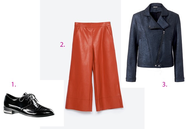 1:Cipő C&A 5590 Ft - 2: Műbőr nadrág ZARA 8995 Ft - 3: Dzseki INTIMISSIMI 16990 Ft