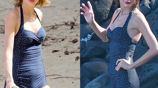 Szuper retró fürdőruhában pancsol Taylor Swift