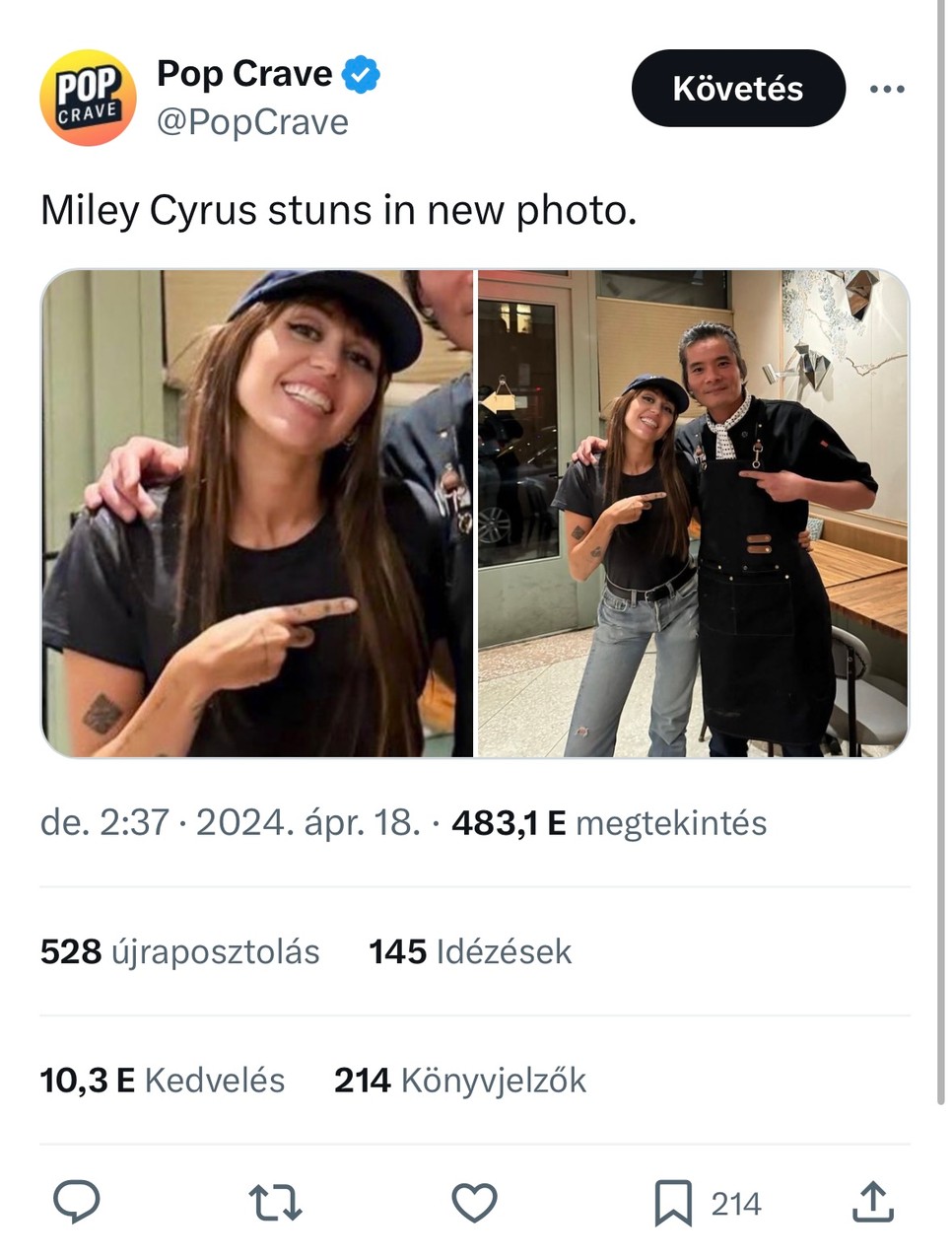 Miley Cyrus derékig érő barna hajjal, ahogy már rég nem láttuk