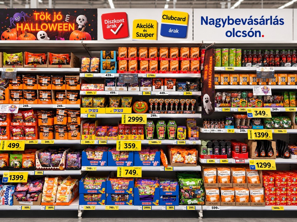 Halloweeni édességek a Tescóban: milliószámra fogynak a csokoládék és cukorkák, az ünnep már a harmadik legfontosabb édességvásárlási időszak