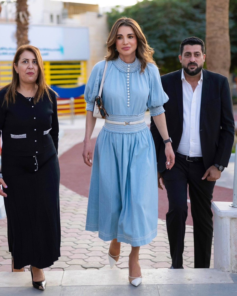 Ránija jordán királyné egy kétrészes farmer Zimmerman ruhába bújt