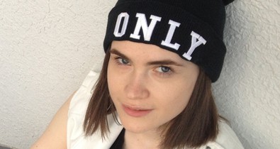 Szokásos fekete szettben Nagy Réka