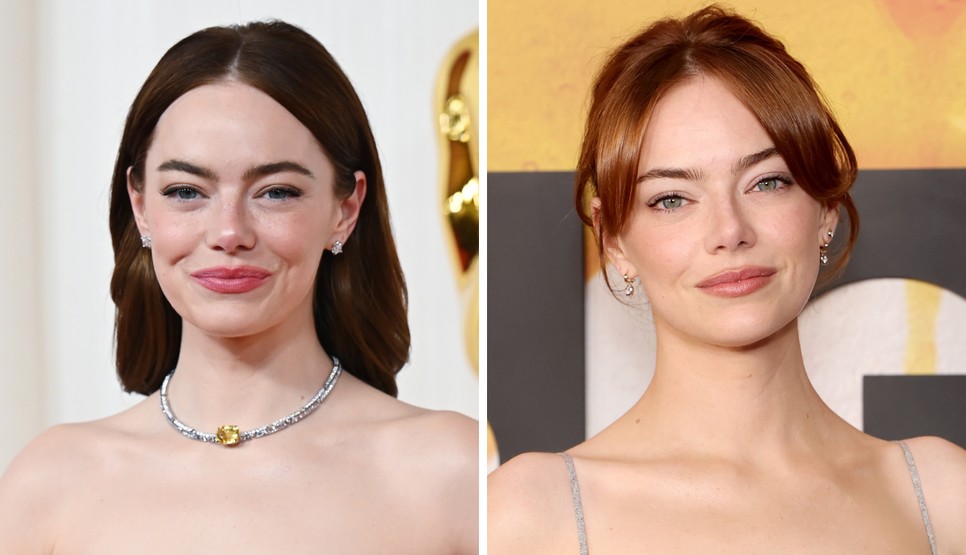 Emma Stone arca tavaly márciusban és most