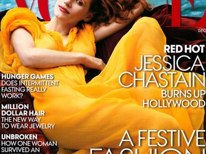 Lángoló december: Jessica Chastain a Vogue magazinban
