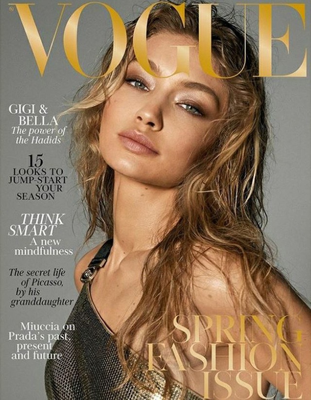 Gigi Hadid a Vogue UK 2018-as címlapján