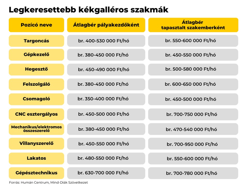 Ezek a legkeresettebb kékgalléros szakmák