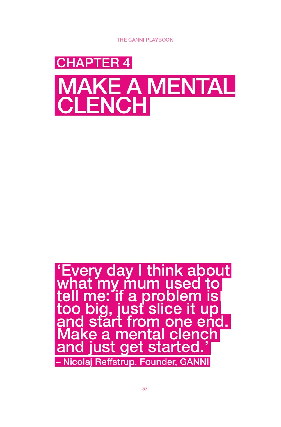 A Ganni Playbook egyik oldala