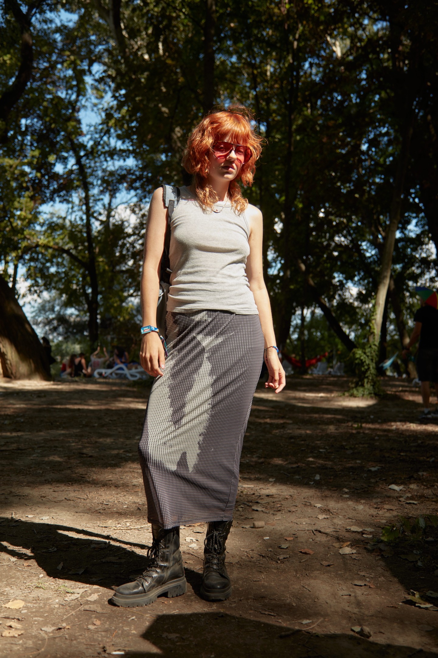 Marella (Hollandia) - Póló: C&A, Szoknya: NAKED, Napszemüveg: ASOS, Hátizsák: FORCLAZ, Ékszer és bakancs: SECONDHAND