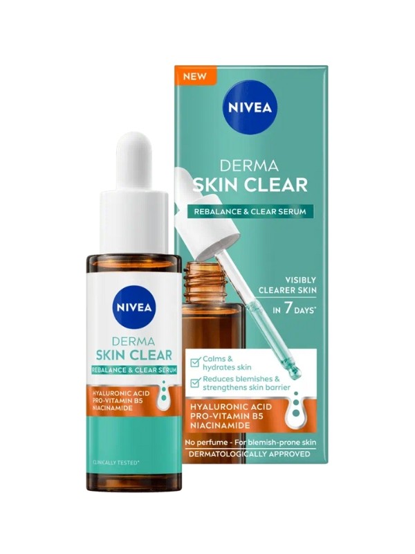 Derma Skin Clear kiegyenlítő és tisztító szérum NIVEA