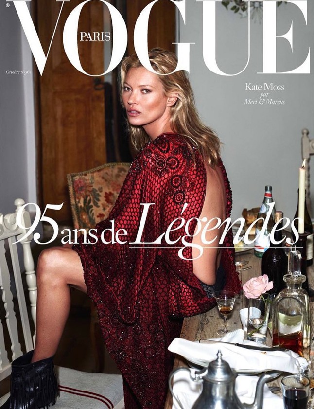 Kate Moss, az angol után a párizsi Vogue címlapján szerepelt a legtöbbet