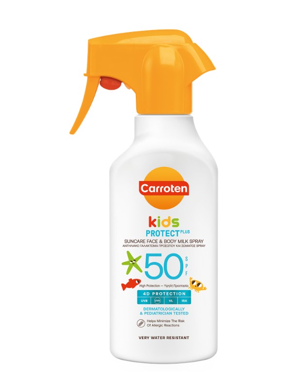 Kids Protect Plus & Family fényvédő SPF 50+ CARROTEN 6499 Ft/270 ml (24,07 Ft/1 ml)