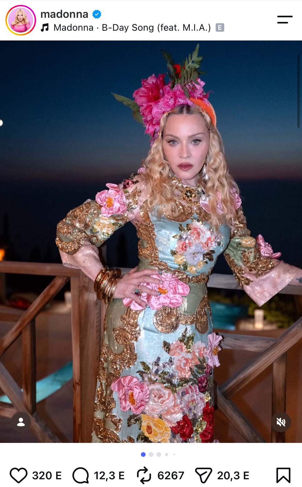 Madonna ebben a Dolce&Gabbana ruhában ünnepelte születésnapját