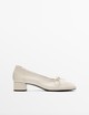 Bőr tömbsarkú cipő MASSIMO DUTTI 42 995 Ft