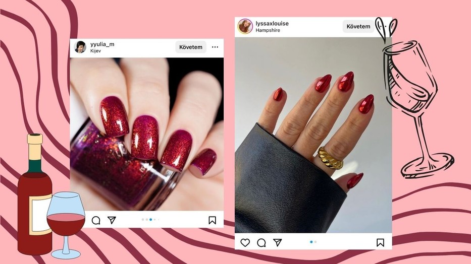 A vörös bor ihlette körmök az új őszi körömtrend