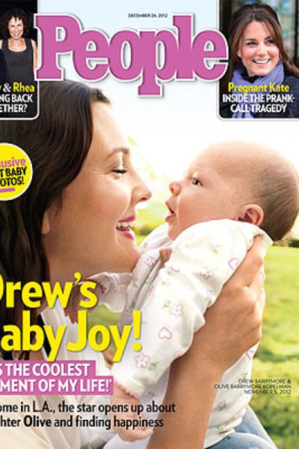 Újszülött kislányával a címlapon Drew Barrymore