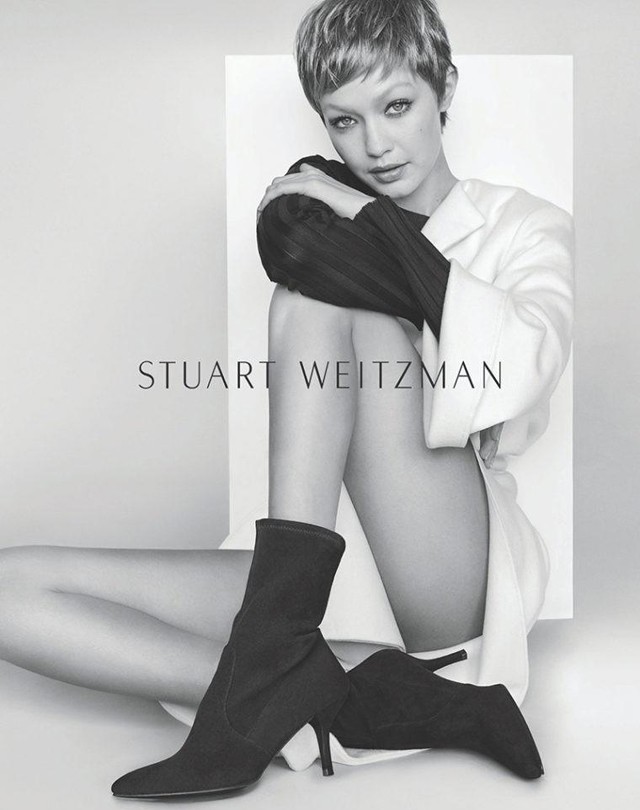 Gigi Hadid a Stuart Weitzman kampányában