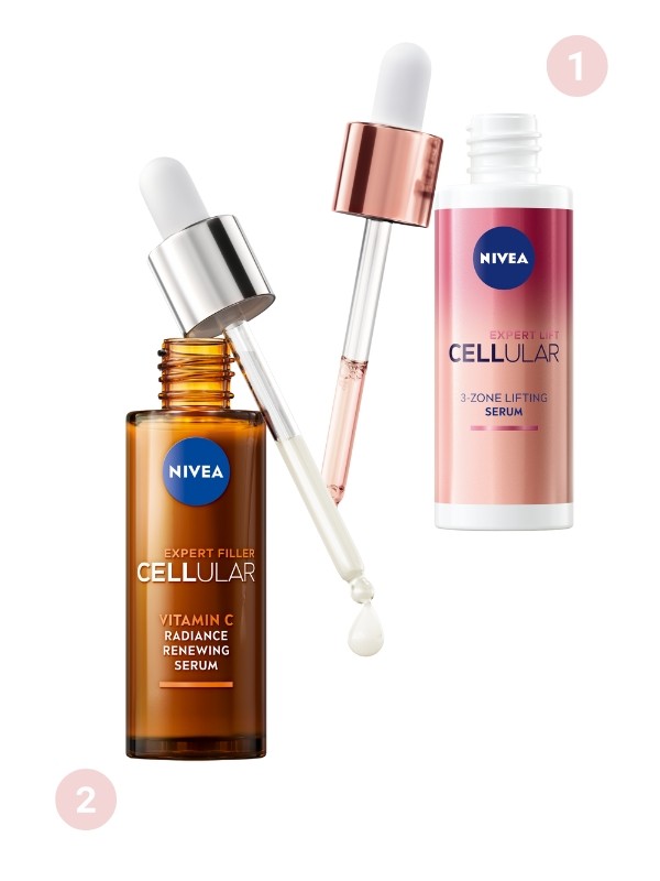 1. Cellular Expert Lift 3 szérum NIVEA - ár 2. Cellular Expert C-Vitamin szérum NIVEA - ár