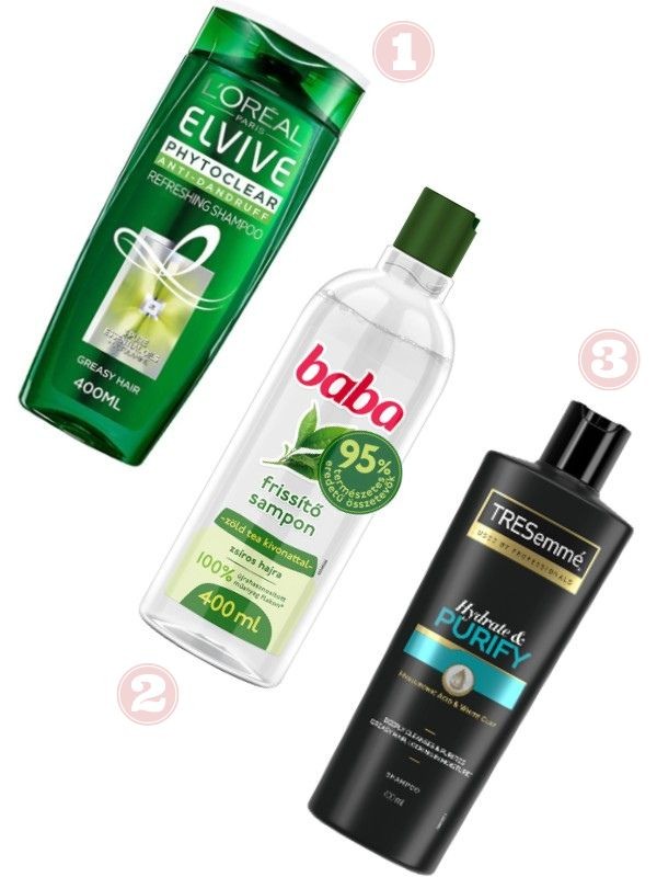 1. Elseve Phytoclear sampon L'ORÉAL PARIS 2516 Ft/250 ml (10,06 Ft/1 ml) az Emag üzleteiben és online, GLAMOUR kuponnal, 33% kedvezménnyel 1685,72 Ft 2. Frissítő sampon zsíros hajra BABA 1119 Ft/400 ml (2,79 Ft/1 ml) az Emag üzleteiben és online, GLAMOUR kuponnal, 30% kedvezménnyel 783,3 Ft 3. Purify&Hydrate sampon zsíros hajra TRESEMMÉ 1969 Ft/400 ml (4,92 Ft/1 ml) az Emag üzleteiben és online, GLAMOUR kuponnal, 40% kedvezménnyel 1181,4 Ft