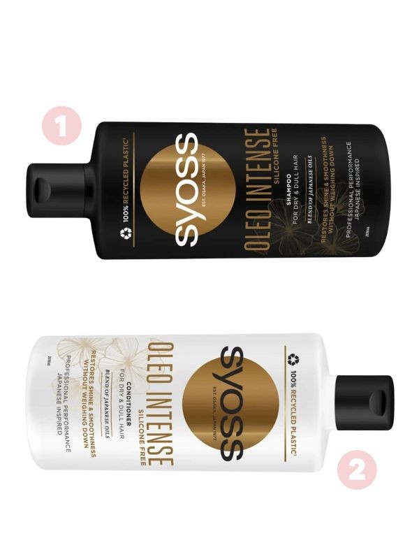 1. Oleo Intense sampon SYOSS 1999 Ft/440 ml (4,54 Ft/1 ml) 2. Oleo Intense balzsam SYOSS 1999 Ft/440 ml (4,54 Ft/1 ml)