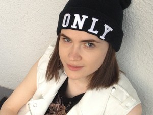 Szokásos fekete szettben Nagy Réka