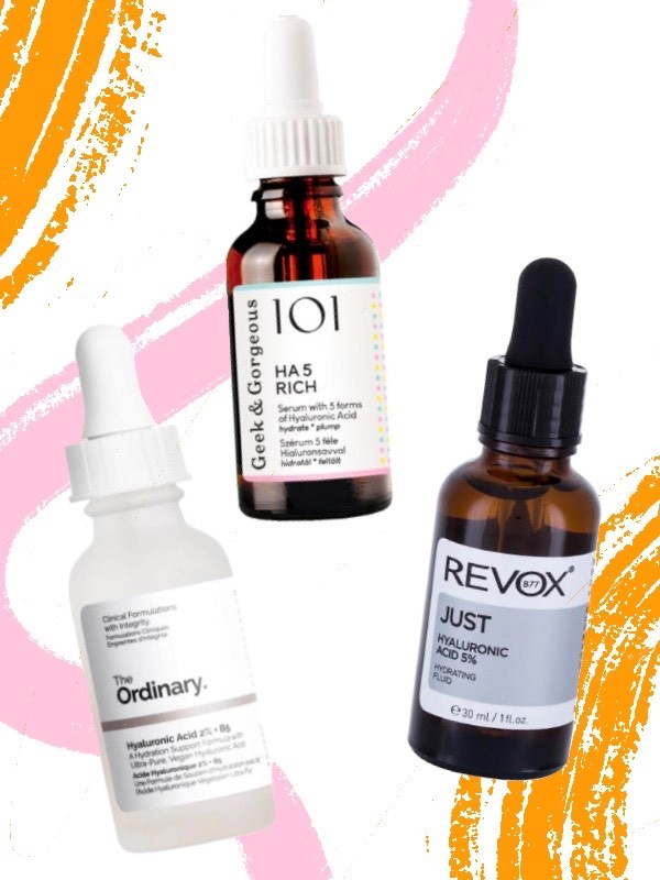 Hialuronsav 2% + B5 szérum THE ORDINARY 3450 Ft/30 ml, HA 5 Rich szérum GEEK & GORGEOUS 2490 Ft/30 ml, Just hialuronsav szérum REVOX Ft/30 ml