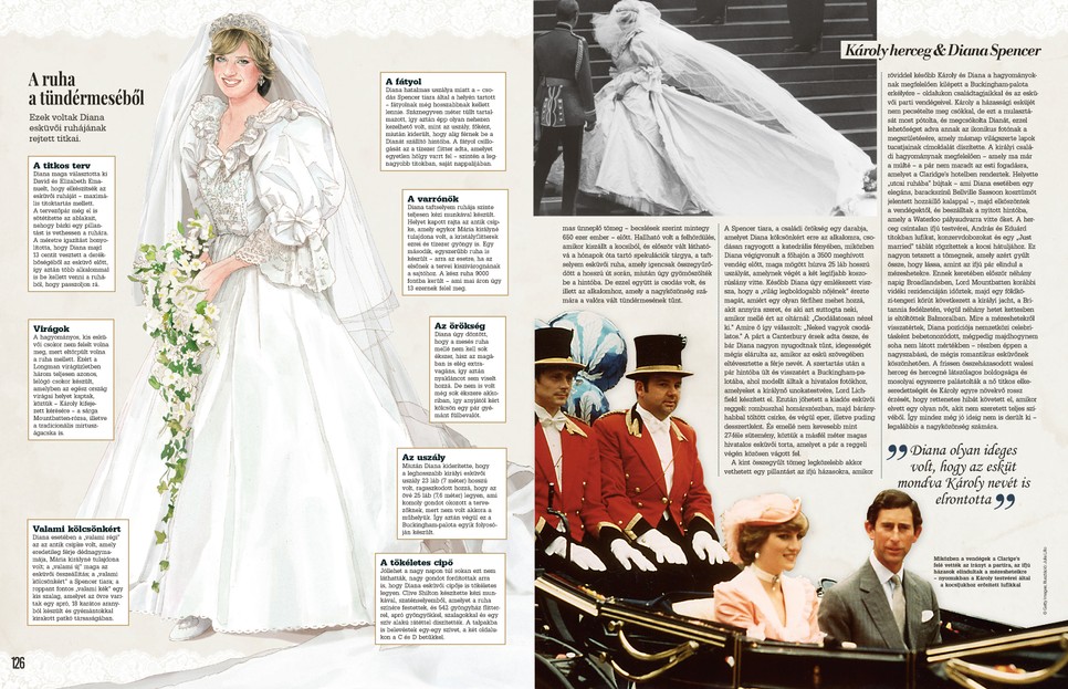 Diana hercegné esküvői ruhájáról is mindent megtudhatsz a varázslatos Bookazine-ban