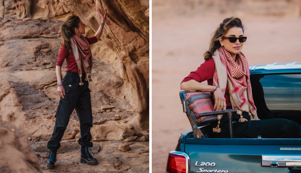 Ránija jordán királyné a Wadi Rum sivatagban