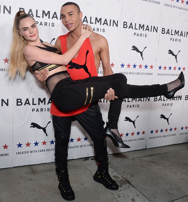 Cara Delevingne és Olivier Rousteing a Balmain kreatív igazgatója