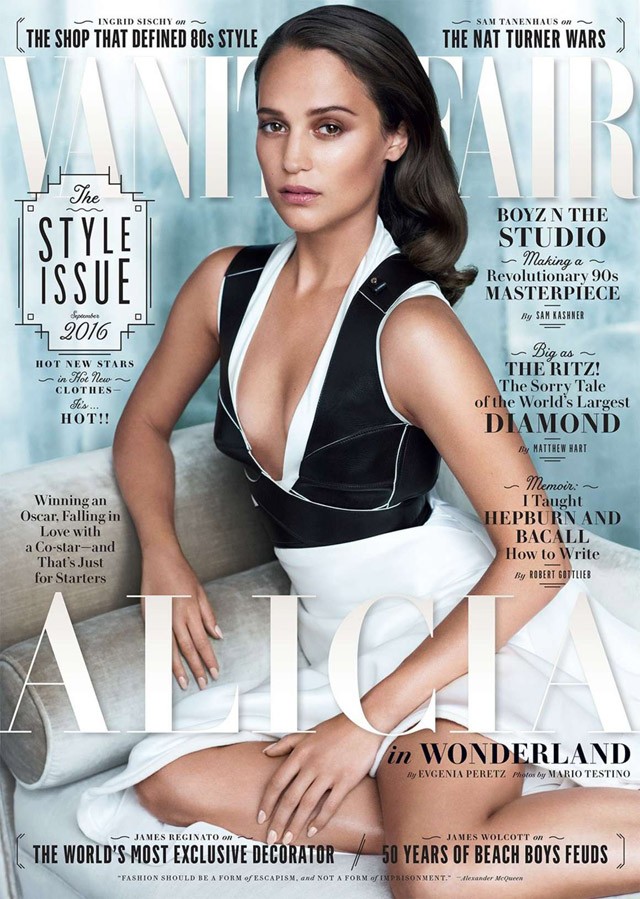 alicia vikander, oscar-díj, mario testino, vanity fair, interjú, fotó, villantás