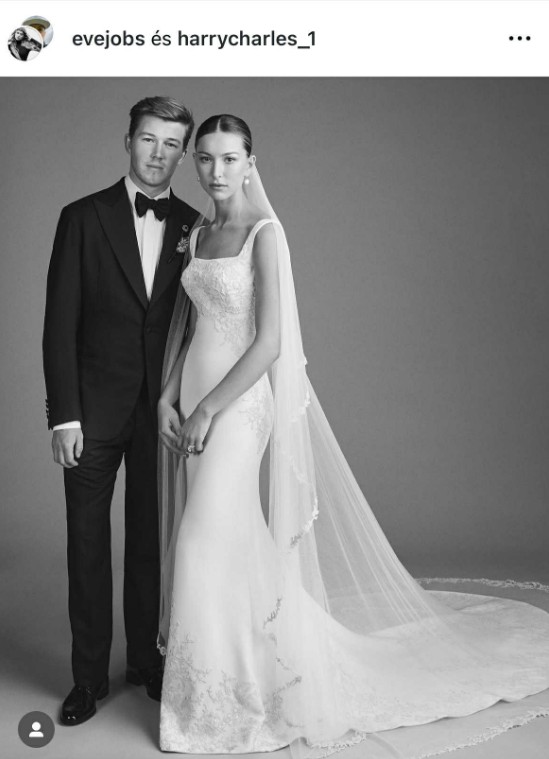 Eve Jobs menyasszonyi ruhája egyszerre letisztult, elegáns és fejedelmi