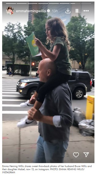 Bruce Willis kislányával, Mabellel