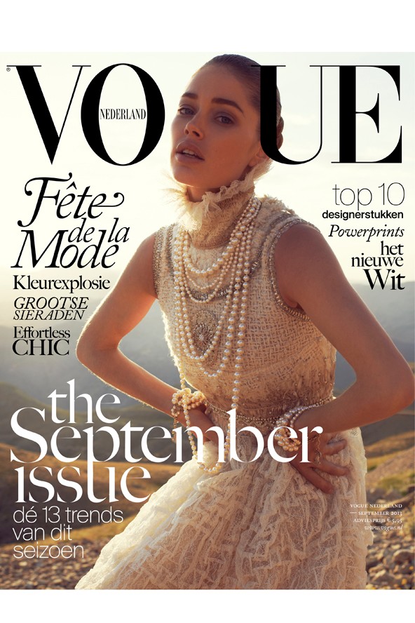Doutzen Kroes a holland Vogue nagy, szeptemberi divatszámának címlapján