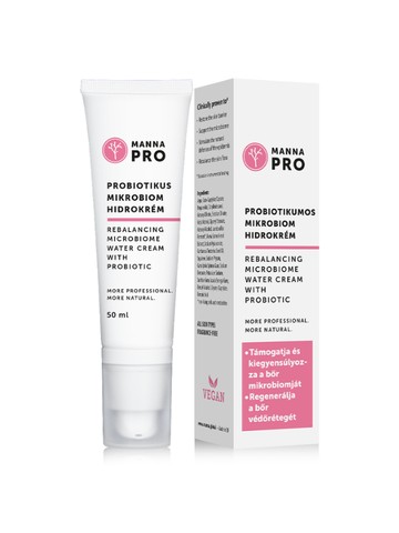 Pro Rebalancing Micorbiome water cream MANNA 4990 Ft/50 ml Könnyed, vízbázisú krém - vegán, állatkísérlet-mentes, újrahasznosított csomagolás, mikroműanyag mentes, natúrkozmetikum