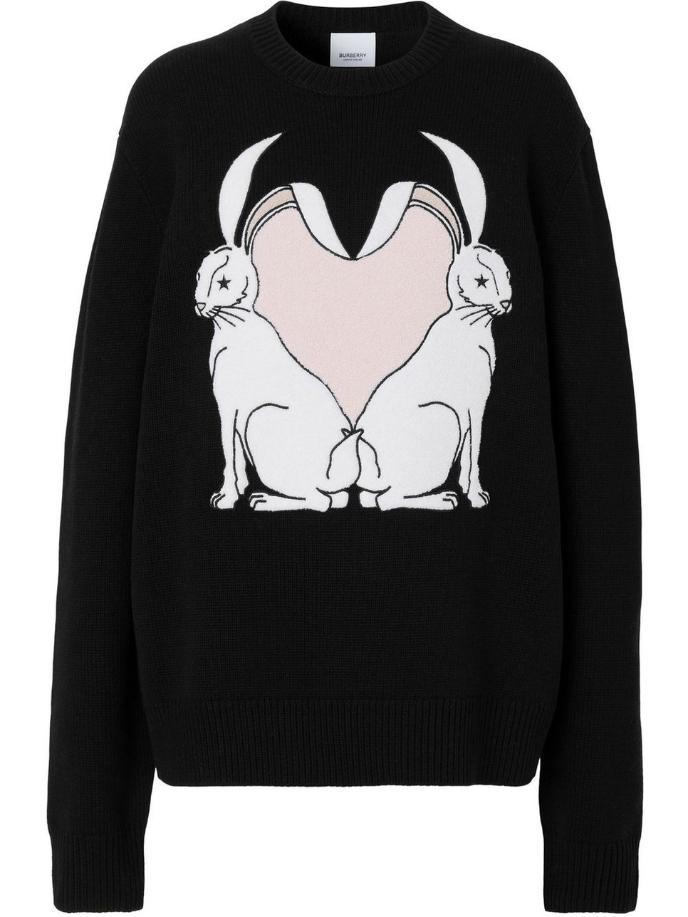 Igazi kabala ez a fekete, klasszikus Burberry pulóver